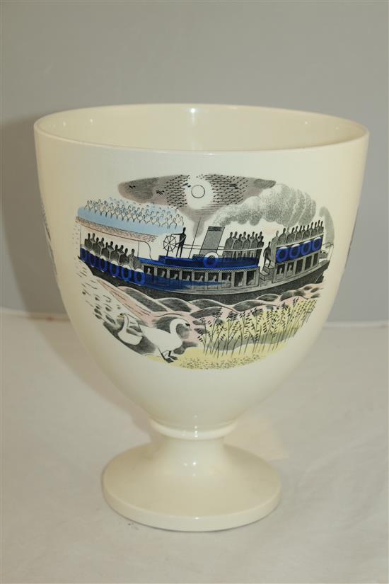 Eric Ravilious for Wedgwood. A rare Boat Race Day pattern Burslem vase, c.1938, 25.5cm